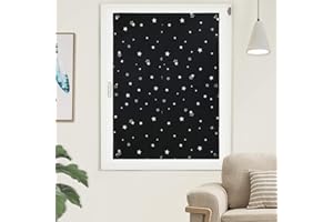 Oxdigi Blackout Blind Shade with Suction Cups Temporary Portable Polyester Window Cover for Travel Baby Nursery Bedroom Car RV Thermal Insulated 100% Blackout Darkening Curtain 45.7" x 47.2"