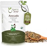 Organic Way Avocado Dried leaves Whole - Herbal Tea Origin Sri-Lanka (4 Oz) | Persea americana botanical herb, USDA Organic and Kosher Certified; Raw, Vegan, Non-GMO, and Gluten-Free.