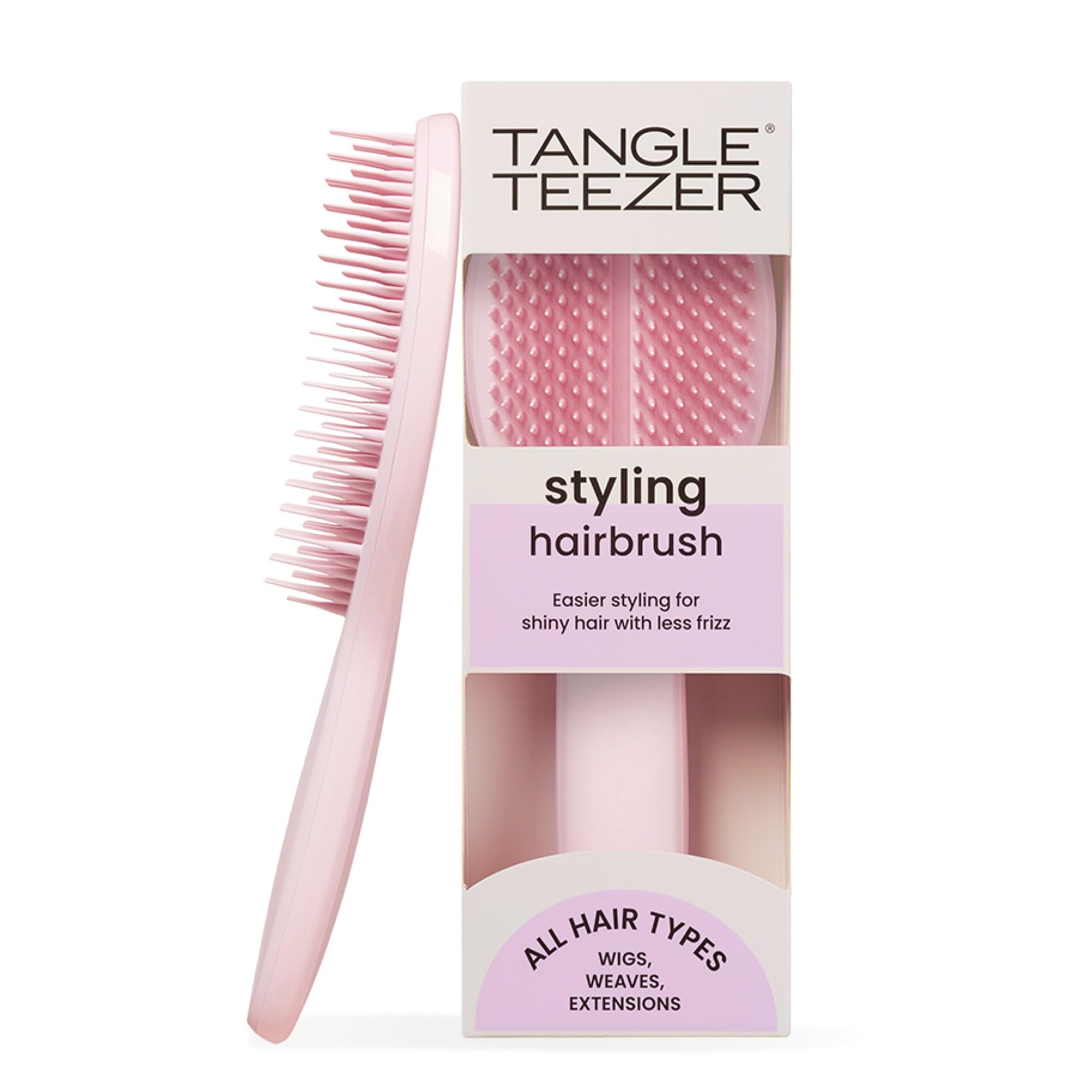 Tangle Teezer The Ultimate Styler Hairbrush - Maintains & Blends Wigs, Weaves, Extensions & Clip-Ins - For Volume, Texture, Shine & Brushing Out Curls - Millennial Pink