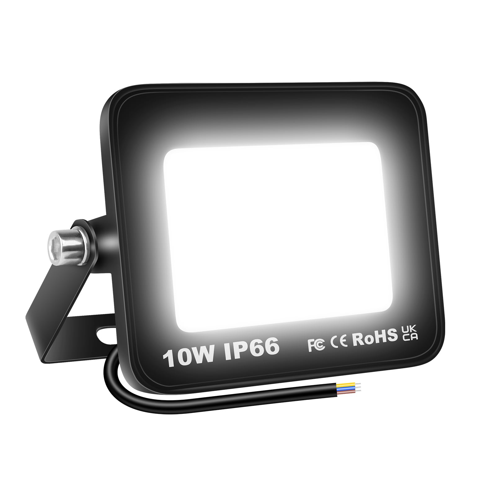 SKYWORLD 10W Outdoor LED Flood Light, 1000 Lumens Super Bright LED Floodlights, IP66 Waterproof Security Lights, 6000K Daylight White for Garden Yard Backyard Garage Lawn Patio Warehouse