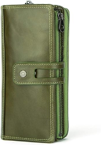 Amazon コンタクトズ Contacts 長財布 レディース カード収納 大容量 レザー 財布 小銭入れウォレット 男女兼用 女性へのプレゼントに最適 ロングウォレット グリーン 財布