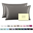 Silk Pillowcase for Hair and Skin,Soft,Breathable and Sliky 100% Standard Size Pillow Cases Set of 2,Both Sides Natural Mulberry Silk Pillowcases with Hidden Zipper(Standard Size 20"X 26",2pcs)