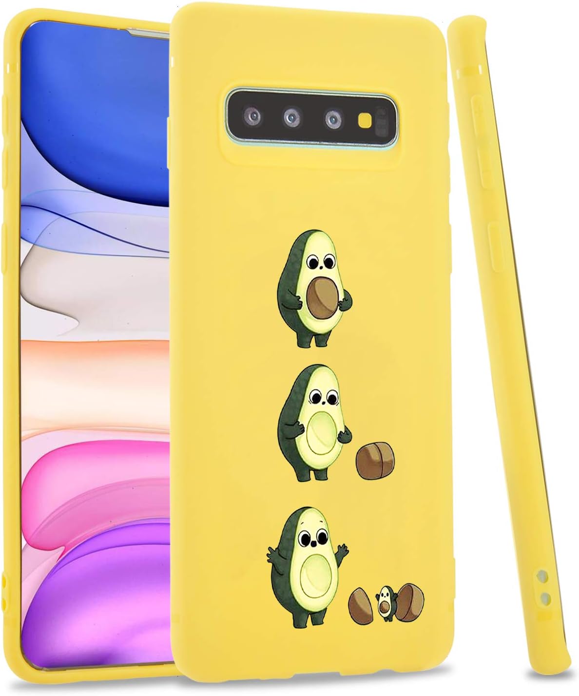 Lugeke Cute Cartoon Avocado Print Phone Case For Samsung Galaxy S8 Plus Silicone Cases Comic Fruit Pattern Cover Shock Absorption Flexible Yellow Skin Frame Amazon Com Au Electronics