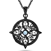 Witch Knot Necklace for Women, Sterling Silver Moonstone Protection Jewelry | Witches Knot with Moonstone and 5A CZ, Pentacle and Ankh Symbols Meaningful Spiritual Jewelry Gift for Women