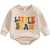 VISGOGO Newborn Baby Girl Boy Bubble Romper 3 6 9 12 18M Onesie Sweatshirt Long Sleeve Oversized Fall One-Piece Bodysuit