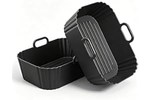 Airniese 2 Pcs Silicone Air Fryer Liners, Reusable Liners for Air Fryer Accessories, 6-in-1 3-4QT Air Fryer Basket (2)