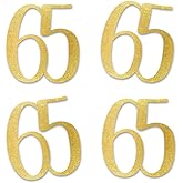 Gold Glitter 65 Cut-Out Numbers, 65th Birthday Party Anniversary Decorations DIY Essentials