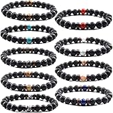 HYHONEY Beaded Bracelets for Men Women His and Hers Couples Bracelets Elastic Stretch Mens Womens Bracelet