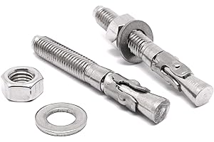 YuGtcen 1/2" x 3-1/2" Concrete Anchors, Stainless Steel Wedge Anchors Concrete Bolts Heavy Duty Fasteners for Cement (4pcs)