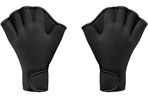 Lywaini Swim Training Gloves, Neoprene Webbed Fitness Water Resistance Training Gloves for Swimming Diving Water Aerobics
