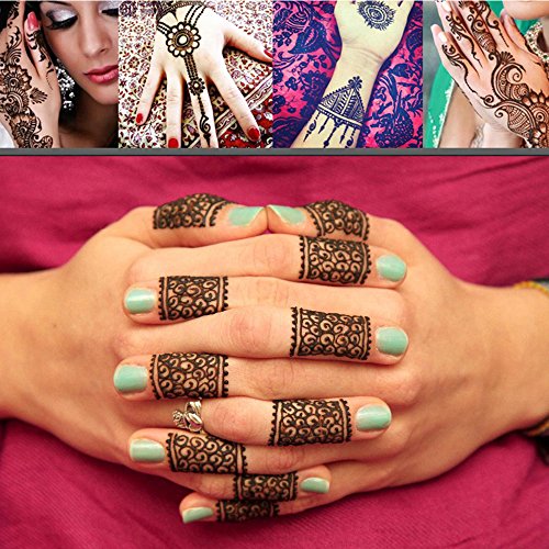 India Painting Tattoo Paste Cone,3 Tube Brown Paste Cone Temporary Tattoo Kit Indian Body Art Painting Drawing with free Stencil