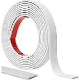 JSIWOTH Peel and Stick Trim, 0.8 in x 10 Ft Waterproof Molding Trim for Walls, Mirror Frame,Baseboard, Flexible & Self-Adhesive Trim White(Paintable)