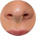 NONTAI 16G Septum Ring Hinged Septum Clicker Nose Ring Septum Piercing Jewelry