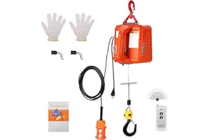 JUSTSMART 3 in 1 Electric Hoist Winch, 1100 Lbs Portable Electric Power Winch w/Wire and Wireless Remote Control, Overload Protection, 25Ft Lifting Height, 120v 1500w Electric Hoist Crane for Towing