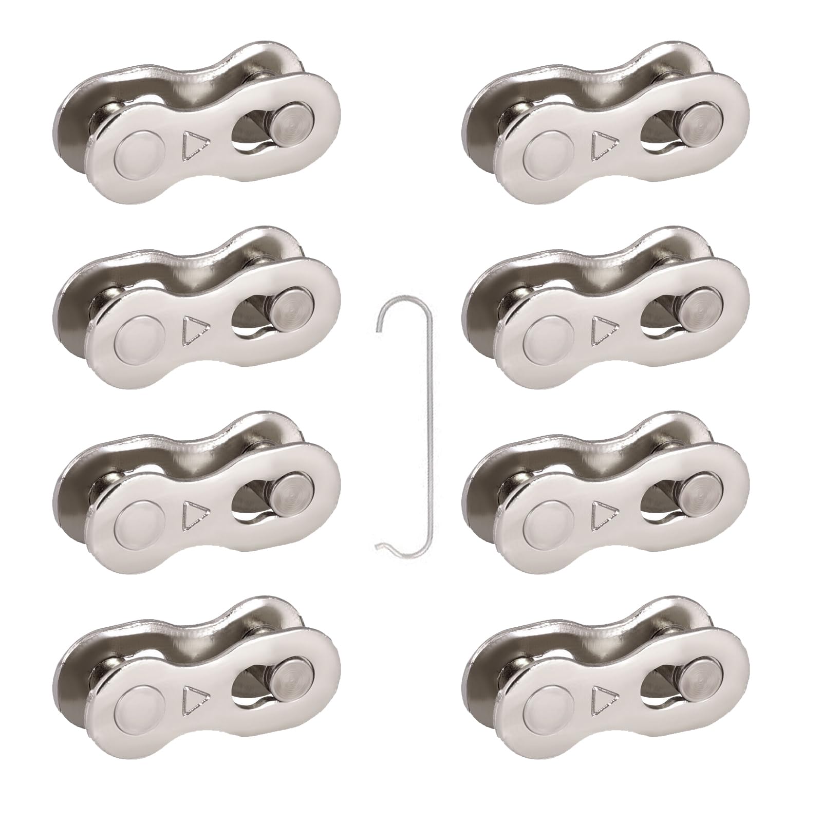 WUDQIJI Bicycle Missing Link Bicycle Chain Link 8 Pairs Chain Lock 8 Speed Bicycle Chain Link Quick Link for 6 7 8 Speed Chain (8 Speed)