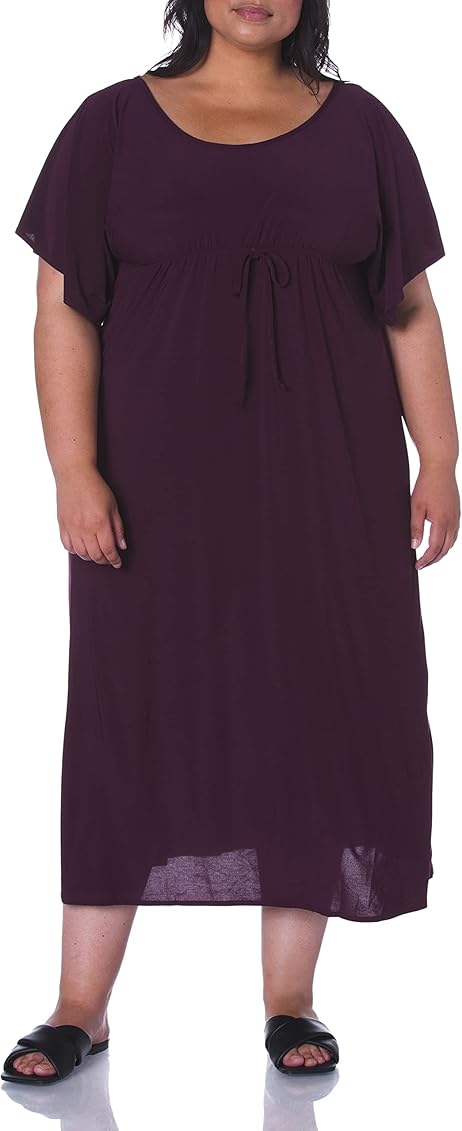 plus size flutter sleeve maxi dress