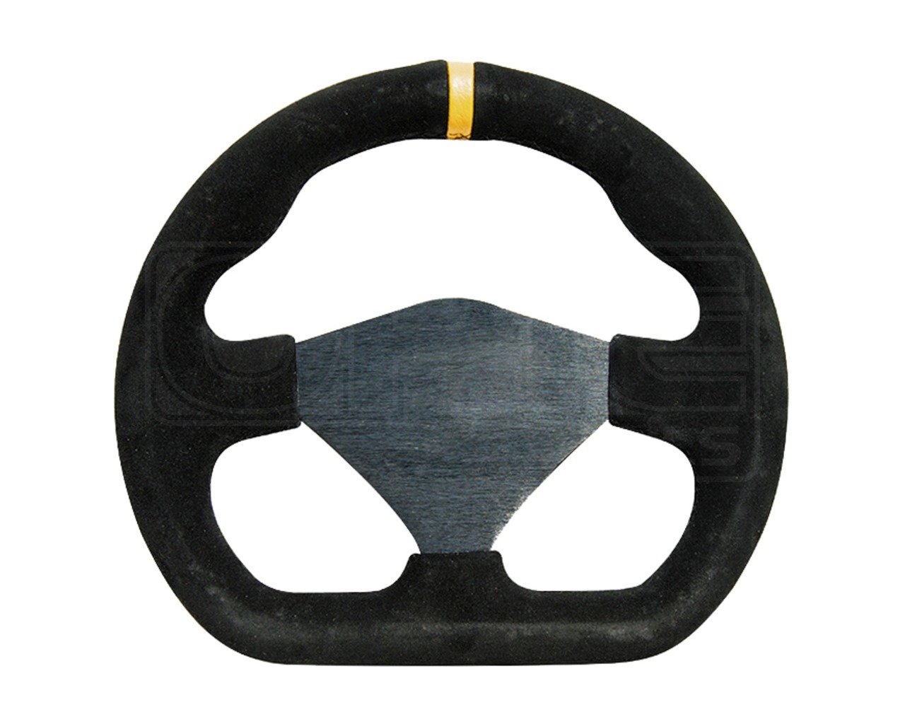 Mountney M25X3663B/S M Range Steering Wheel ,Black Anodised Centre , D Shaped, Blank Center, 3 Spoke, Black Alcantara Finish 250 mm in Size