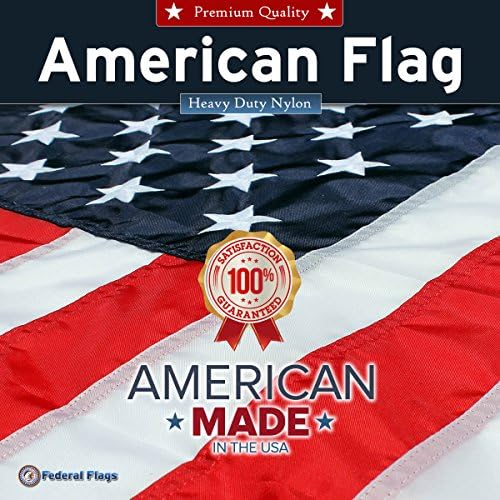 An Incredible American Flag Value - 100% US made - 5x8ft with sewn stripes &amp; embroidered stars - superior-quality, heavy nylon, by Federal Flags - one of the highest rated flag companies on the web. You can't buy a better American flag - period.