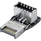 CERRXIAN 90 Degree USB Type E Adapter, Up Angle USB 3.2 Type E Male to Female Front Panel Internal Connector Adapter High Spe