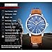 BENYAR Classic Casual Elegant Business Watch,Sport, Waterproof, Brown Leather Band, Date,Quartz Mens Wrist Watches 5101M(Blue)