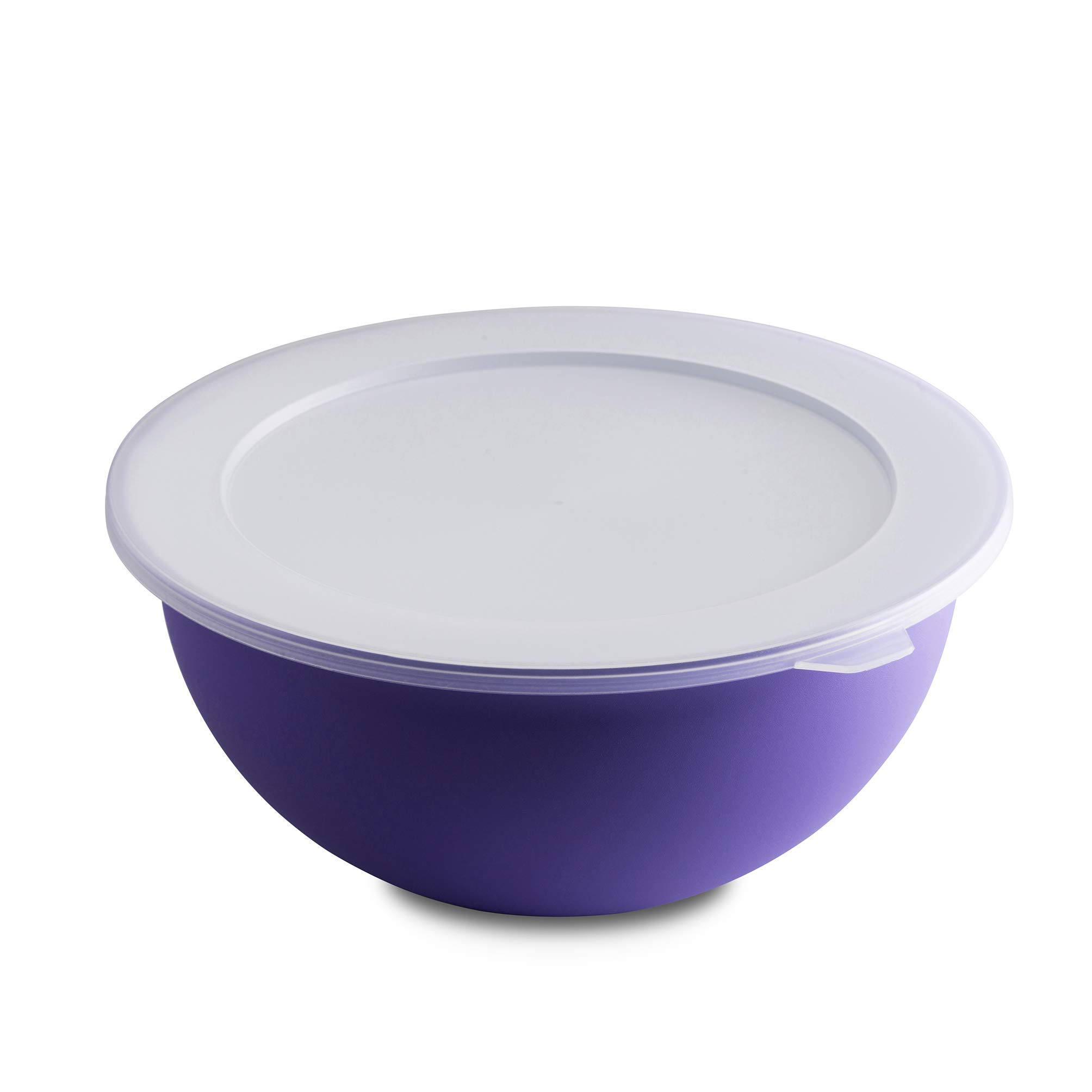 Omada Design Bowl + lid, Capacity 123,18 fl oz, Diameter 10,23 inch, White Inside and Colored Outside, in Polypropylene,microwavea nd Dishwasher Safe, Line Sanaliving