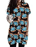 Womens Peasant Tops Printed Ethnic Style Tunic