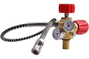 TUXING M18x1.5 DIN Valve Scuba Adapter with Gauge, 4500Psi/300Bar High Pressure Compressor Pcp Paintball Filling Station,24 i