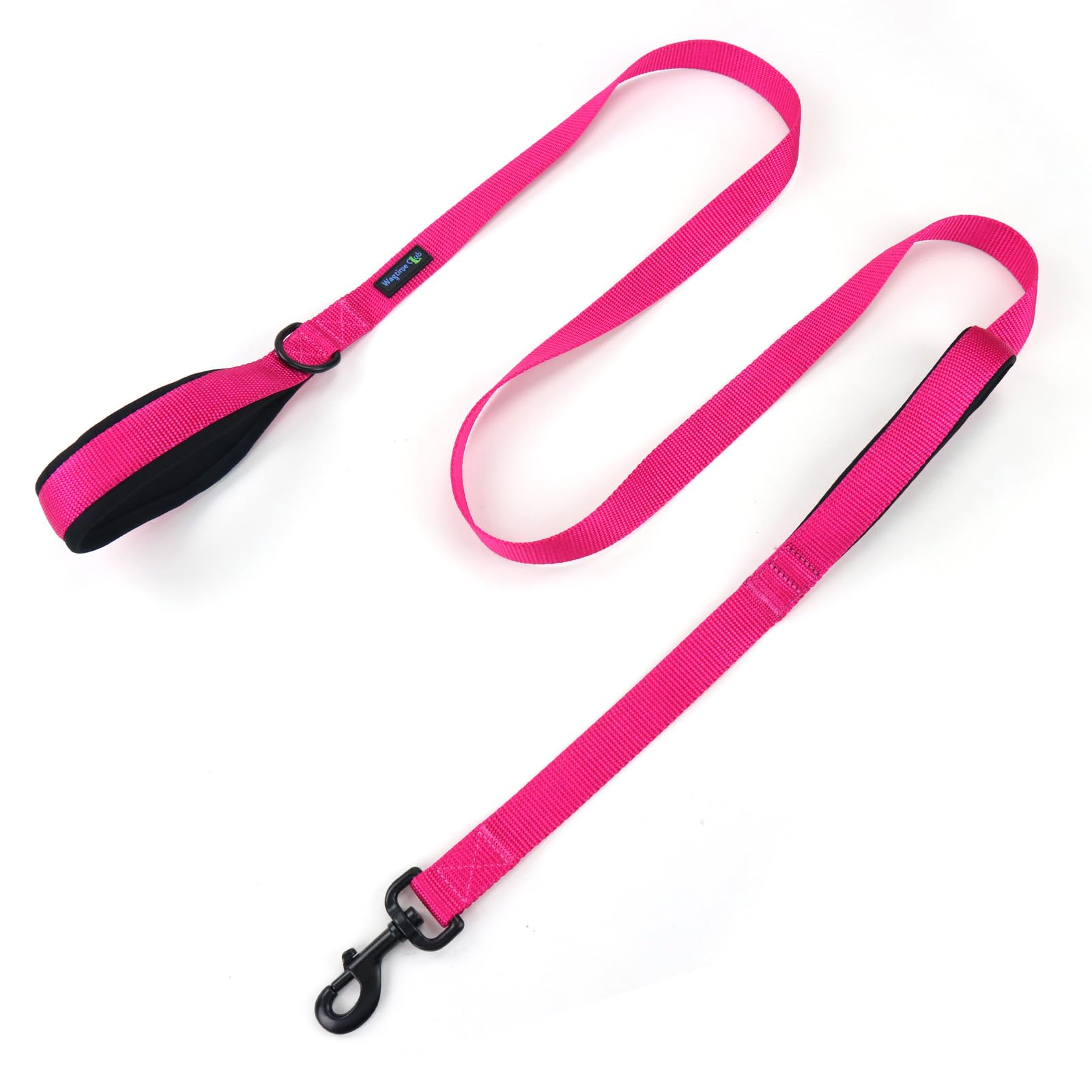 Waggin Tails Soft &Thick Dual Handle 6FT Dog Leash, Premium Strength Double Padded Handles - Great Control for Medium, Large or XLarge Dog - Vibrant Colors (Lively Pink)