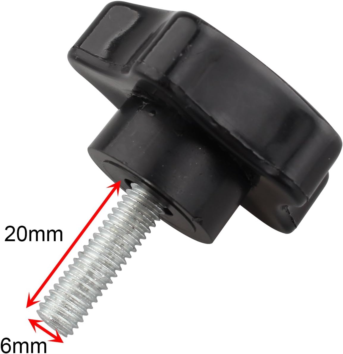 Futheda 2pcs M6 x 20mm Thread Replacement Star Hand Knob Tightening Screw Black, 6 x 4 x 1 cm - Image 5