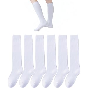 Santgoo Knee High Socks for Girls Boys Seamless Cotton Soft School Uniform Socks Kids Breathable Long Sock