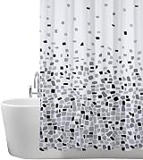 ANSIO Shower Curtain Mosaic Black 180 x 180 cm Water Repellent