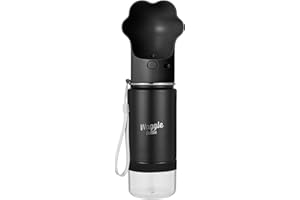 Waggle Bottle Stainless Steel Dog Travel Water Bottle, Double-Wall Vacuum Insulated Portable Dog Water Dispenser, Drink Cup and Snack Container On The Go, Outdoor Walking, Hiking, Travel, Water Bottle