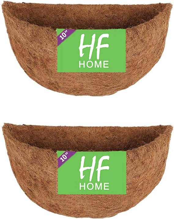 HFHOME 2 PCS 25cm,10" Half Round Coco Liner,Half Circle Wall Planter