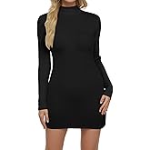 ZENUTA Women Mock Neck Ribbed Bodycon Dress