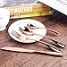 Stainless Steel Flatware Cutlery Set, S-JIANG 4 Piece Rose Gold Sterling Electroplated Metal Mirror Polished Kitchen Tableware Utensil Set, Service for 1 Person