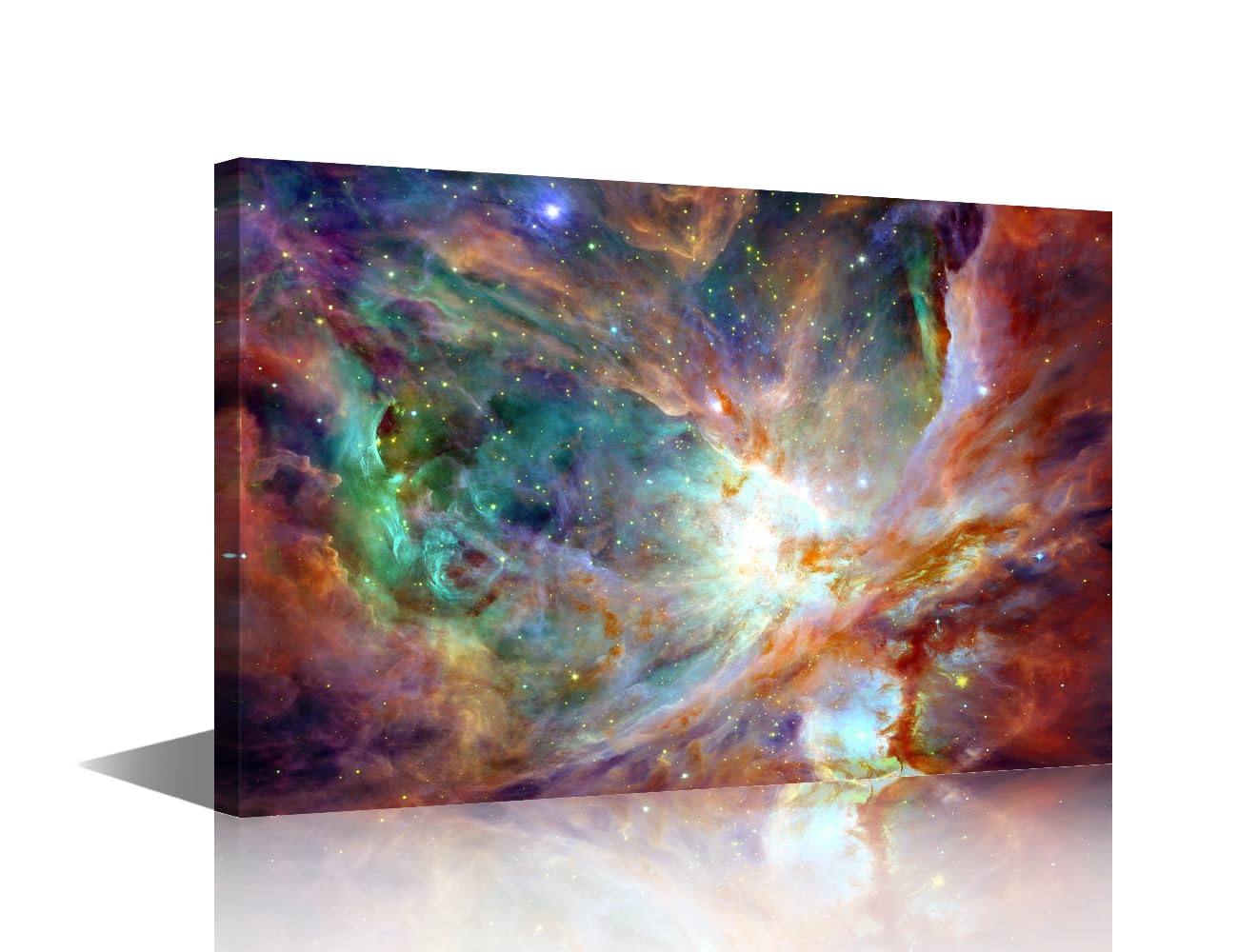 Canvas Wall Art Abstract Planet and Galaxy Pictures Prints Night Sky Clouds Stars Nebula Painting for Living Room Bedroom Decor Contemporary Artwork Home Decor Framed 16x24inch — image 1