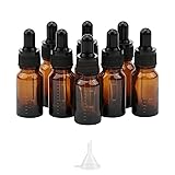 Kesell 10ml Dropper Bottle, 8 Pack Amber Graduated