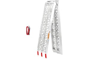 VENDAV Aluminum Motorcycle Ramp – 7.5ft, 750 lbs Capacity, with Load Straps – for Dirt Bikes, ATVs, Lawn Mowers, Pickup Trucks (89" L x 12" W, 1 Pc)