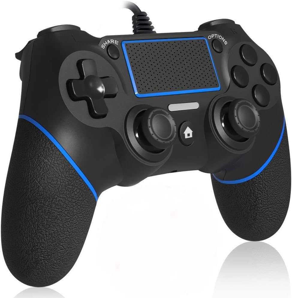 Nuyoo Ps4 コントローラー Pc Usb ゲームパッド 有線ゲームパッド Ps3 Pc Ps4対応 Blue Nuyoo ゲームパッド 通販 Amazon