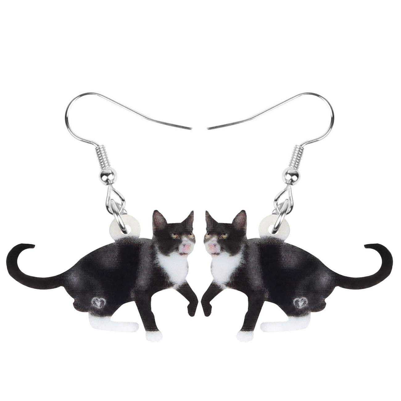 Bonsny Drop Dangle Sweet Black Cats Earrings Gift Pets Pattern Fashion Jewelry For Women Girls (Multicolor)