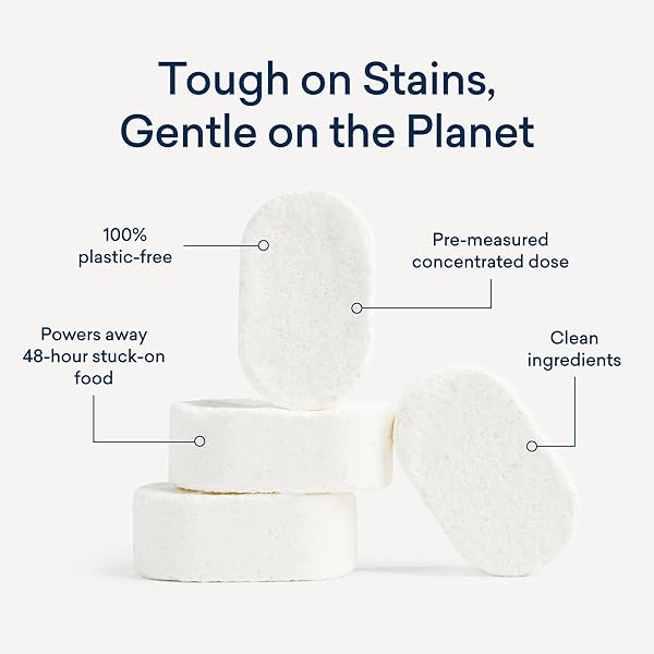 BLUELAND DISHWASHER DETERGENT TABLETS, 60 COUNT, UNSCENTED PLASTIC-FREE ECO FRIENDLY DISHWASHING PODS, NATURAL, NON TOXIC, SUSTAINABLE