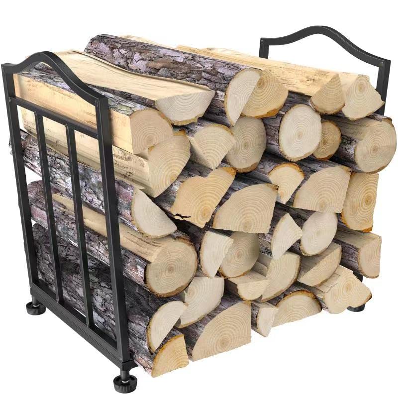 STLOVe® Firewood Racks, Metal Fireplace Rack, Indoor Outdoor Folding Fireplace Log Rack, Open Log Holder for Wood Storage, Keeps Firewood Neat,Drying, Fit On Garden,Beside Fire Pits(Not Include Wood)