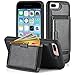 iPhone 7 plus Wallet Case, ZVE iPhone 7 plus Case with Credit Card ID Holders Kickstand Protective shockproof leather Wallet Case cover with Stand Feature Case for Apple 7 plus 5.5 Black