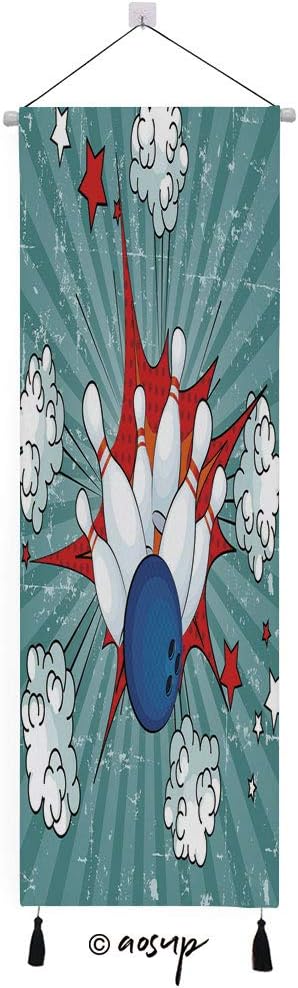 Homenon Canvas Wall Art for Living Room, Bedroom Retro Comic Cartoon Ball Crash Image Pop Art Stars Aim Party Game Canvas Prints for Home Decoration Ready to Hanging - 13x47 inches