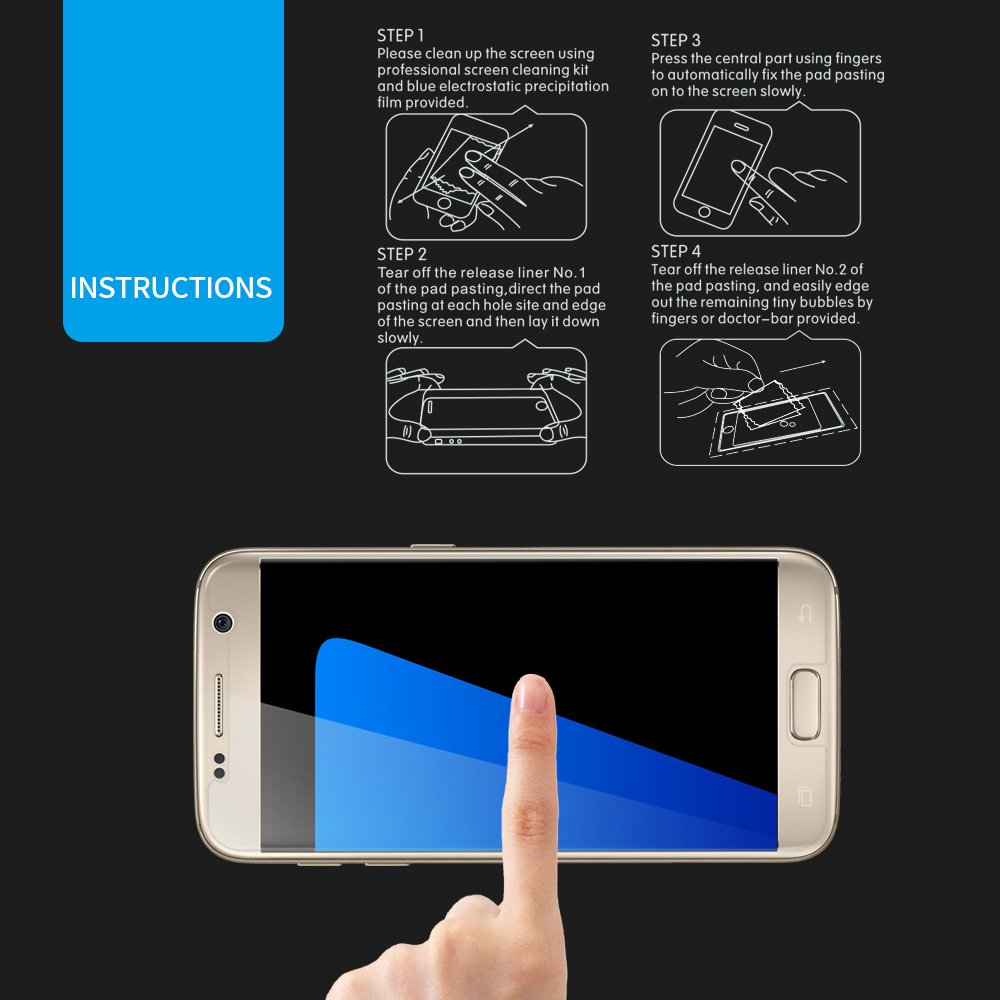 (3 Pack)ROADWI Samsung Galaxy S7 Screen Protector,HD Clear Premium Tempered Glass 2.5D Touch Compatible Transparent 9H Super Hardness HD Tempered Screen Anti-Scratch Bubble(3 Pack)