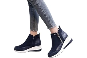 Masbird Boots for Women Ankle Booties Low Heel Winter Cowgirl Wedges Short Boots Fashion Western Combat Boots