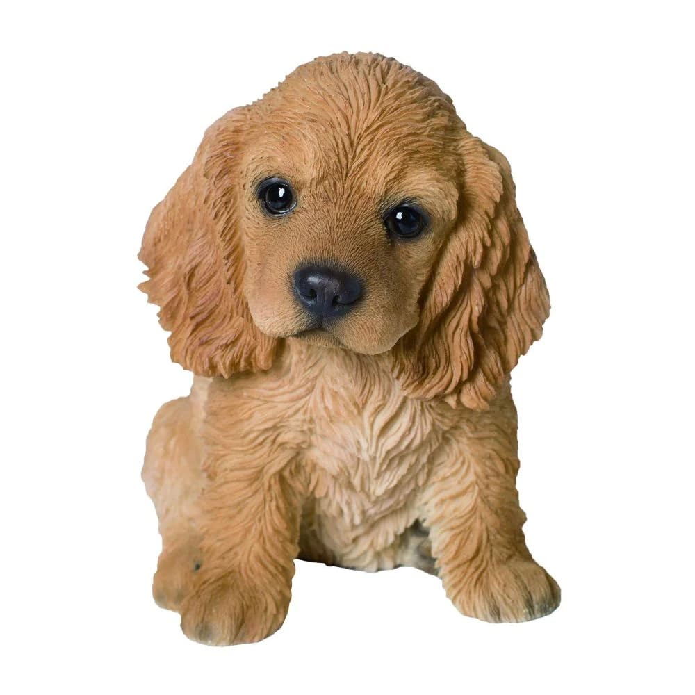 M.E.G Cards & Gifts Vivid Arts - Pet Pals Golden Cocker Spaniel Puppy Home or Garden Decoration (PP-COSP-F)