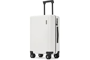 Ruausine 20 Inch Carry-on Luggage, 22x14x9 Airline Approved Carry on Luggage, Hard Shell Small Rolling Carry on Suitcase with Spinner Wheels TSA Approved for Travel (White, 20 IN)
