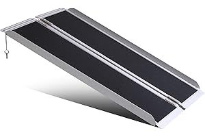 YMINCGGM Portable Wheelchair Ramp 4FT,No-Slip Aluminum Folding Handicap Ramp 800lbs Load Capacaity,Wheel Chair ramp for Home Steps,Stairs,car