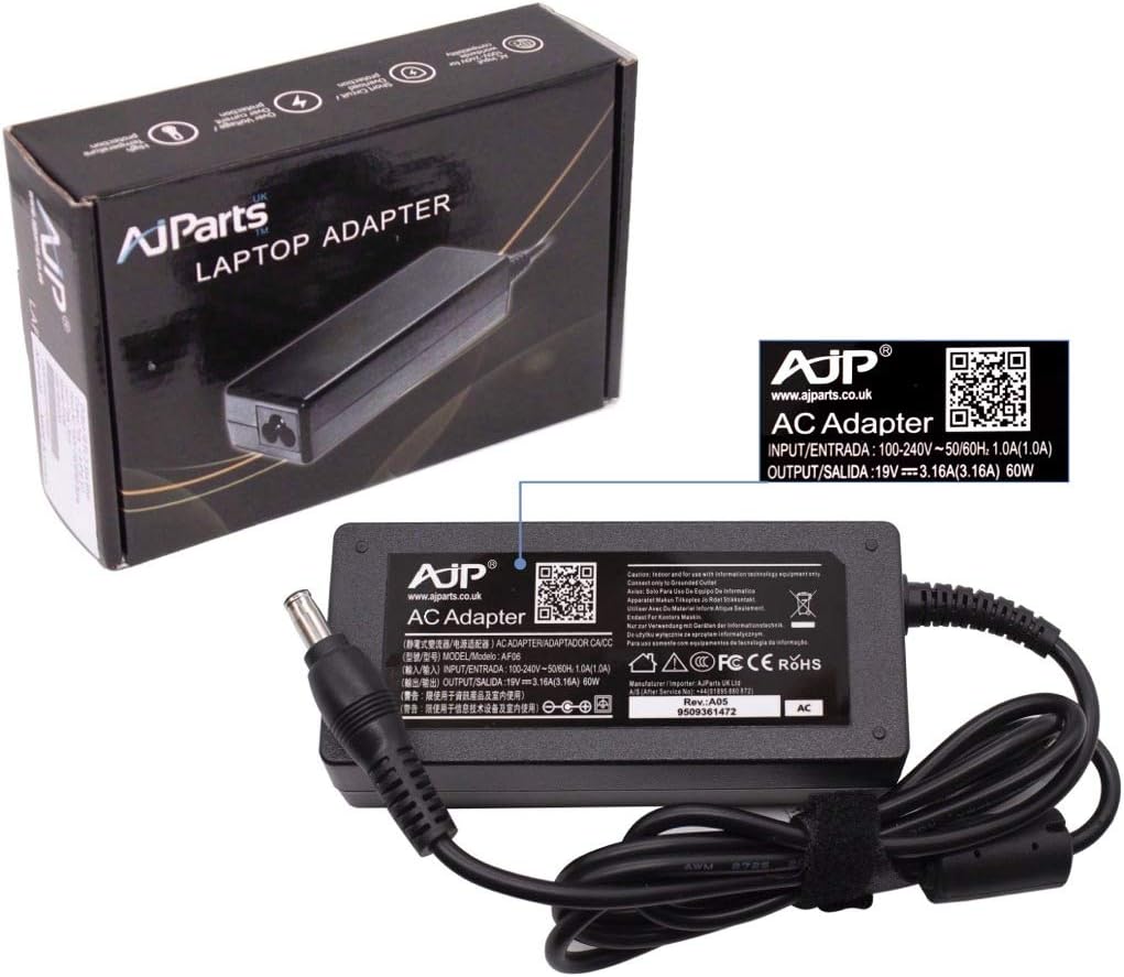 AJP New Replacement For Laptop Power Supply Battery Charger FOR SAMSUNG NP350V5C-A0E, NP350V5C-A0P, NP3530EA, NP365E5C-S01US, NP370R5ESeries, NP370R5E-A01, NP370R5E-A01GR 60W